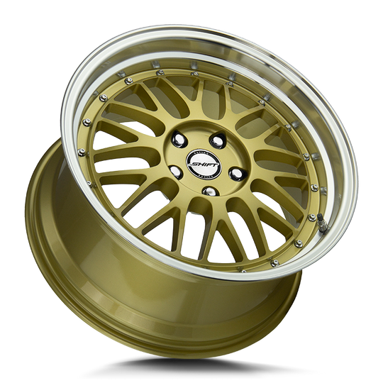 H27800032GP - Shift H27 Flywheel 18X9 BLANK 32mm Gold Polished Lip - Shift Wheels Canada