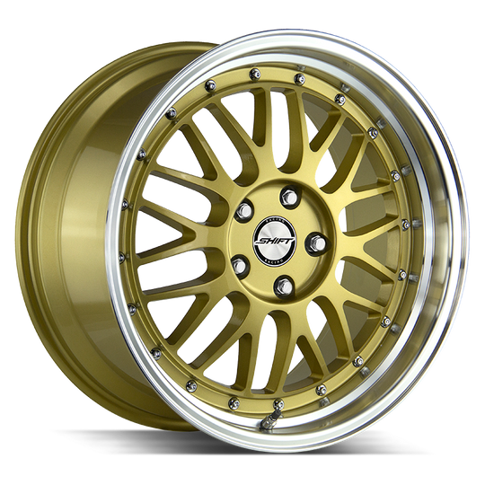 H27800032GP - Shift H27 Flywheel 18X9 BLANK 32mm Gold Polished Lip - Shift Wheels Canada