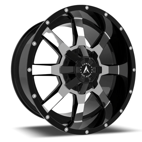 A181-2090-36-172 - Armed OffRoad Frontline 20X9 8X165.1 ET 12mm Gloss Black Machined - Armed OffRoad Wheels Canada