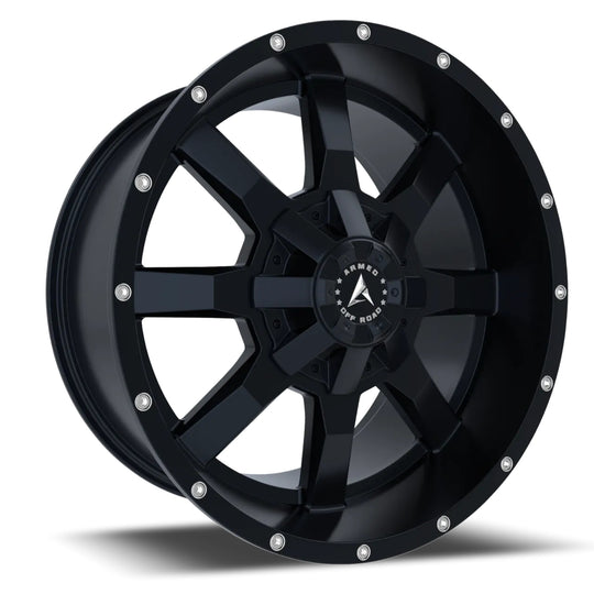 A182-1790-26-178 - Armed OffRoad Frontline 17X9 5X127 ET -6mm Satin Black Milled - Armed OffRoad Wheels Canada