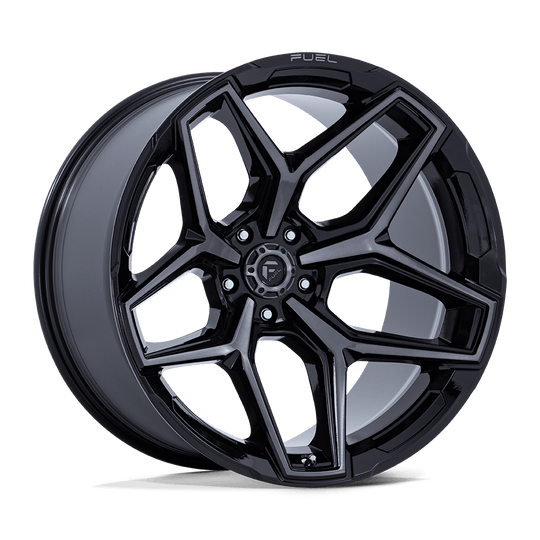 FC854BT17905001 - Fuel Off-Road Flux 17X9 5X127 1mm Gloss Black Brushed Face With Gray Tint - Fuel Off-Road Wheels Canada