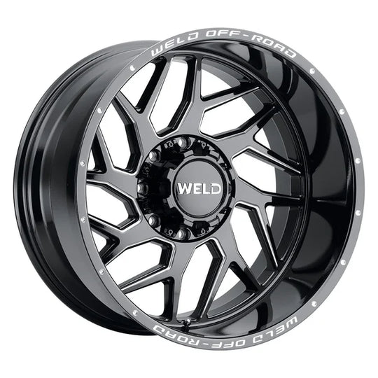 W11720018600 - Weld Off-Road Fulcrum 22X10 8X180 ET 13mm Gloss Black Milled - Weld Off-Road Wheels Canada