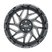 Load image into Gallery viewer, W11722018475 - WELD Off-Road Fulcrum 22X12 8X180 -44mm Gloss Black Milled - WELD Off-Road Wheels Canada