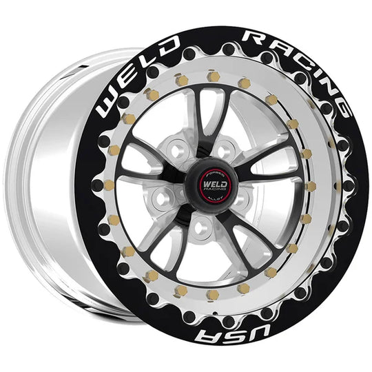 793B510206F - Weld Racing Full Throttle Beadlock 15X10 5X114.3 ET -51mm Black Center - Polished Shell - Weld Racing Wheels Canada