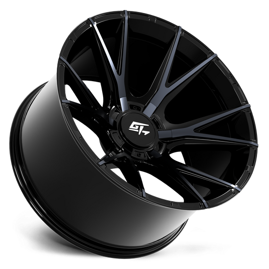 GT15132010191811 - GT Offroad Fusion 20X10 8X165.1 / 8X180 ET -18mm Gloss Black Titanium Face - GT Offroad Wheels Canada