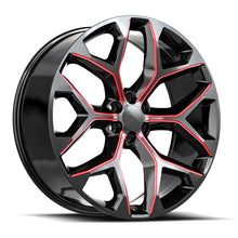 Load image into Gallery viewer, G09-2095027GBRM - O.E. Revolution G-09 20X9 6X139.7 27mm Gloss Black &amp; Red Milled - O.E. Revolution Wheels Canada