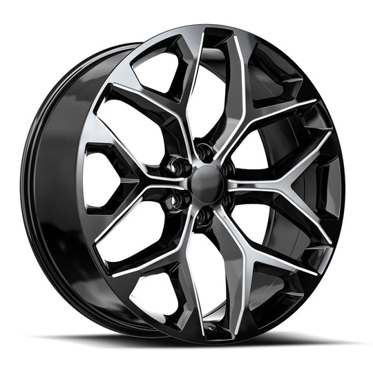 G09-2295024GBM - O.E. Revolution G-09 22X9 6X139.7 24mm Gloss Black & Milled - O.E. Revolution Wheels Canada