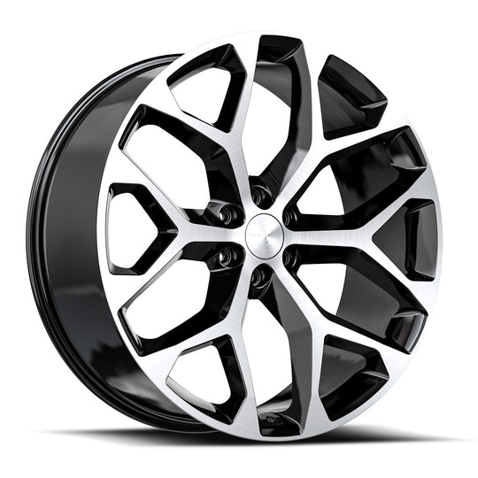 G09-26105024BM-I - O.E. Revolution G-09 26X10 6X139.7 24mm Gloss Black & Machined - O.E. Revolution Wheels Canada