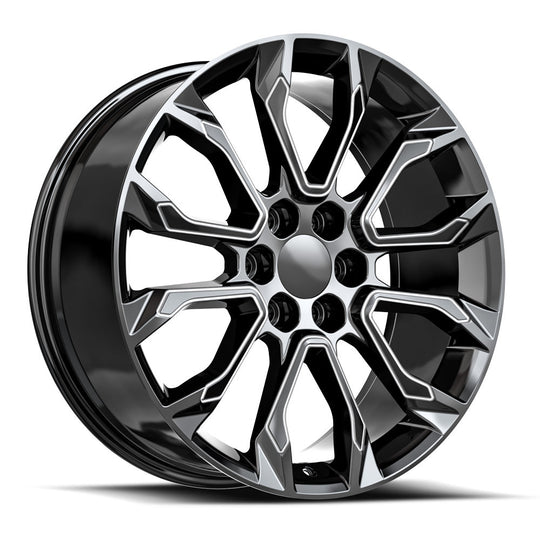 G38-26105031GBM - O.E. Revolution G-38 26X10 6X139.7 31mm Gloss Black & Milled - O.E. Revolution Wheels Canada
