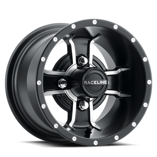 G77-17040-00 - Raceline G77 Mamba 10X7 4X101.6 0mm Satin Black Machined Face - Raceline Wheels Canada