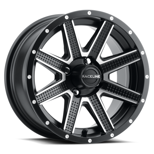 G92M-47040+05 - Raceline G92M Hostage 14X7 4X101.6 5mm Satin Black Machined Face - Raceline Wheels Canada