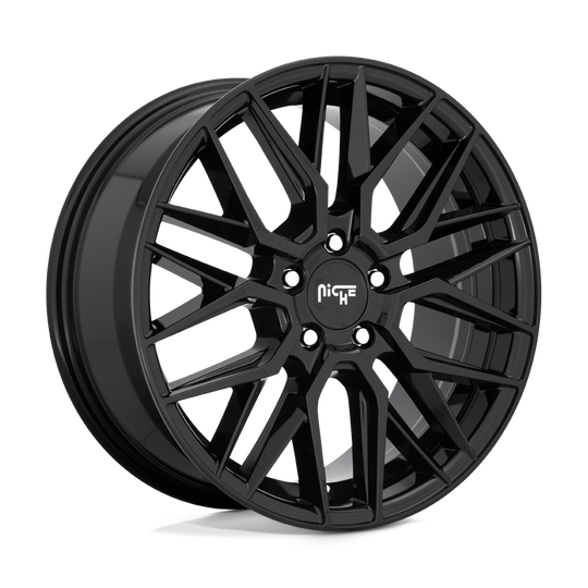 M2241880F8+42 - Niche M224 Gamma 18X8 5X112  42mm Gloss Black - Niche Wheels Canada