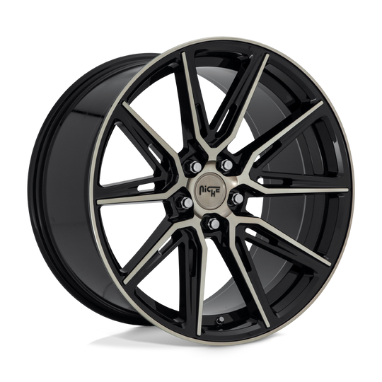 M219200521+40 - Niche M219 Gemello 20X10.5 5X120  40mm Gloss Machined Double Dark Tint - Niche Wheels Canada