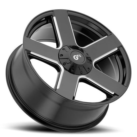 T52 285-6002-30 GB - G-FX TR52 20X8.5 6X135 / 6X127 30mm Gloss Black Milled - G-FX Wheels Canada