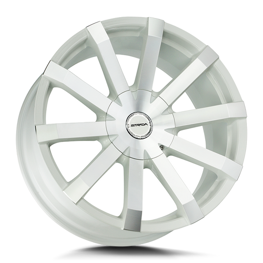 S50050135WM - Strada S50 Gabbia 20X8.5 5X114.3 / 5X120.65 35mm White - Strada S50 Wheels Canada