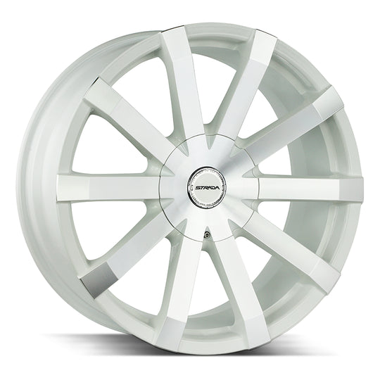 S50050135WM - Strada S50 Gabbia 20X8.5 5X114.3 / 5X120.65 35mm White - Strada S50 Wheels Canada