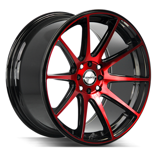 H34840030GBMR - Shift H34 Gear 18X9 4X114.3 / 4X100 30mm Black & Red - Shift H34 Wheels Canada
