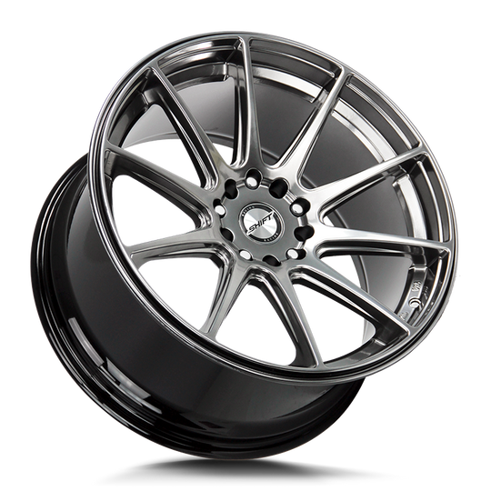 H34840030PS - Shift H34 Gear 18X9 4X114.3 / 4X100 30mm Silver - Shift H34 Wheels Canada