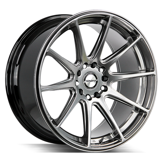 H34840030PS - Shift H34 Gear 18X9 4X114.3 / 4X100 30mm Silver - Shift H34 Wheels Canada