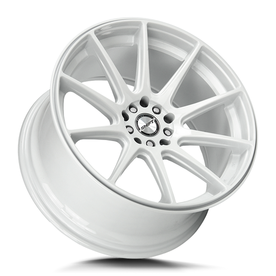 H34850030W - Shift H34 Gear 18X9 5X114.3 / 5X100 30mm White - Shift H34 Wheels Canada