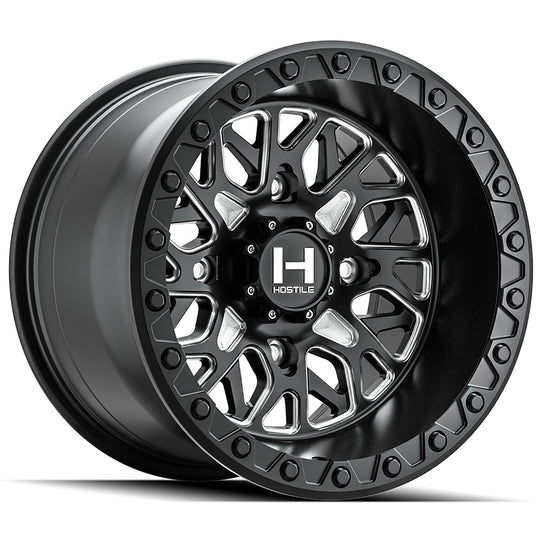 H133-1570511444M - Hostile UTV Glamis 15X7 5X114.3 13mm Blade Cut Wheel - Hostile UTV Wheels Canada
