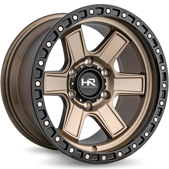 H104-179073001BR - Hardrock H104 17X9 5X127 1mm Matte Bronze-Black - Hardrock Wheels Canada
