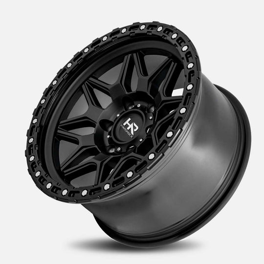 H105-179083112BB - Hardrock H105 17X9 6X139.7 -12mm Matte Black-Black - Hardrock Wheels Canada
