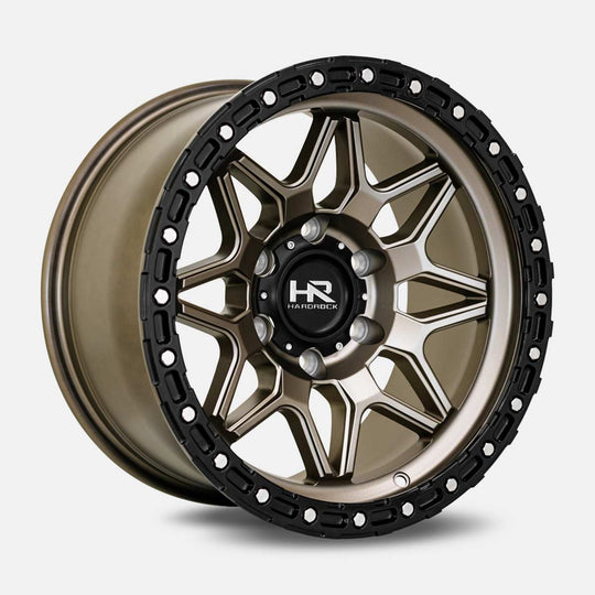 H105-201073119BR - Hardrock H105 20X10 5X127 -19mm Matte Bronze-Black  - Hardrock Wheels Canada