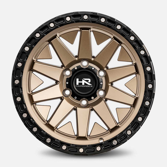 H106-179073112BR - Hardrock H106 17X9 5X127 -12mm Matte Bronze-Black - Hardrock Wheels Canada