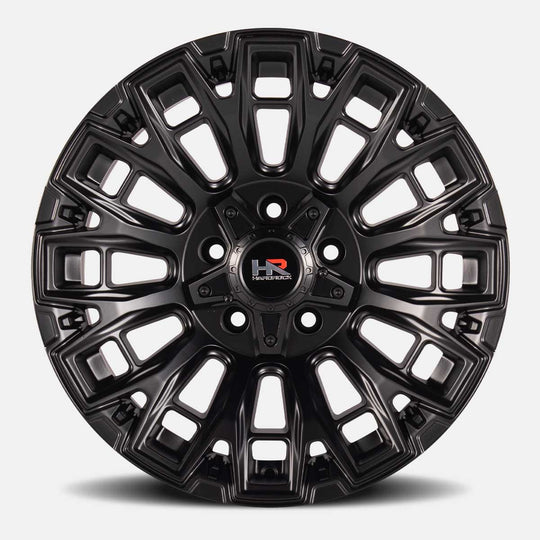 H110-179073112BB - Hardrock H110 17X9 5X127 -12mm Satin Black - Hardrock Wheels Canada