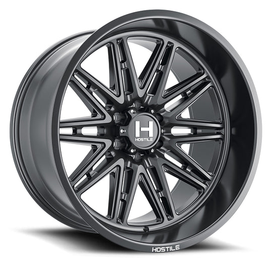 H126-2212613547BB - Hostile Maniac 22X12 6X135 -44mm Asphalt Wheel - Hostile Wheels Canada