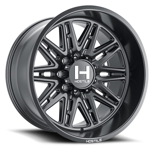 H126-2212818047BB - Hostile Maniac 22X12 8X180 -44mm Asphalt Wheel - Hostile Wheels Canada
