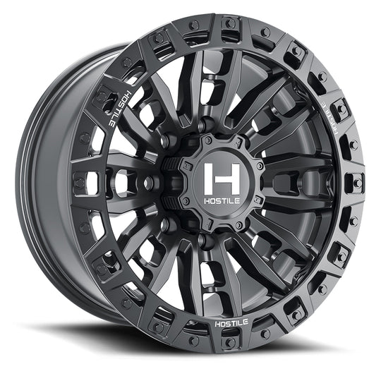 H130-1890817055A - Hostile Crandon 18X9 8X170 12mm Asphalt Wheel - Hostile Wheels Canada