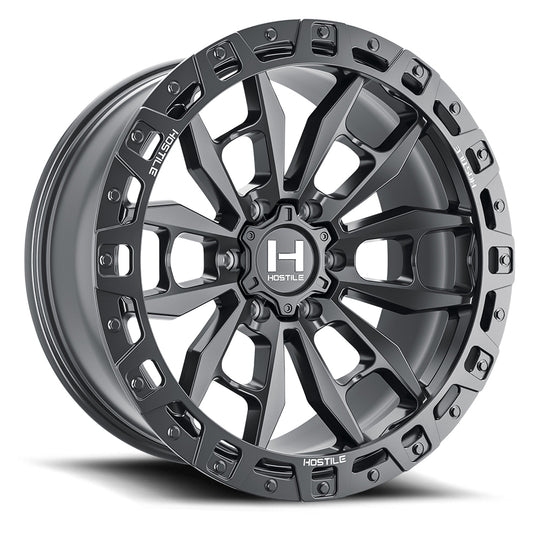 H130-1790655050A - Hostile Crandon 17X9 6X139.7 0mm Asphalt Wheel - Hostile Wheels Canada