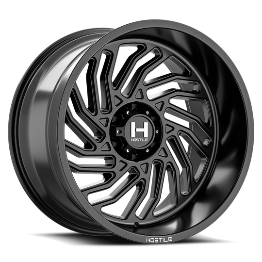 H140-2012818047BB - Hostile Twister 20X12 8X180 -44mm Asphalt - Hostile Wheels Canada