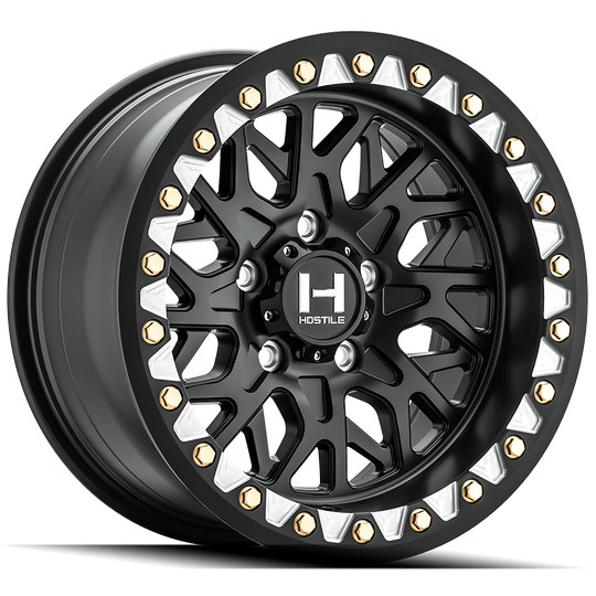 H333-1580511444A - Hostile UTV Ridgecrest-Beadlock 15X8 5X114.3 0mm Asphalt - Hostile UTV Wheels Canada