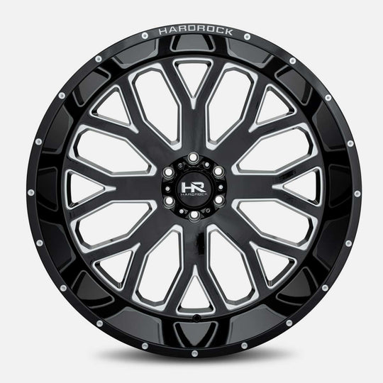 H504-261478176BM - Hardrock H504 26X14 8X180 -76mm Gloss Black Milled - Hardrock Wheels Canada