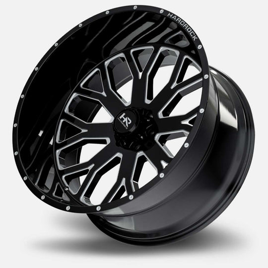 H504-209032000BM - Hardrock H504 20X9 6X120 0mm Gloss Black Milled - Hardrock Wheels Canada