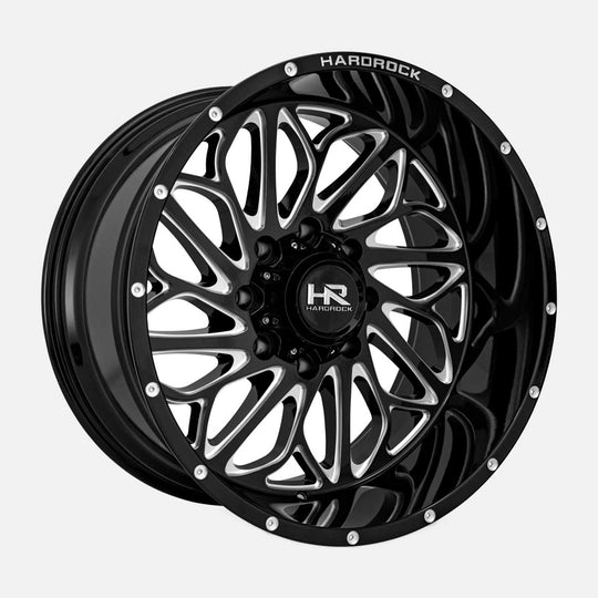 H508-201236144BM - Hardrock H508 20X12 6X135 -44mm Gloss Black Milled - Hardrock Wheels Canada