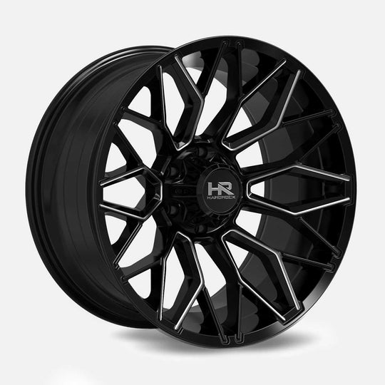 H509-221270151BM - Hardrock H509 Xcentric Xposed 22X12 8X170 -51mm Gloss Black Milled - Hardrock Wheels Canada