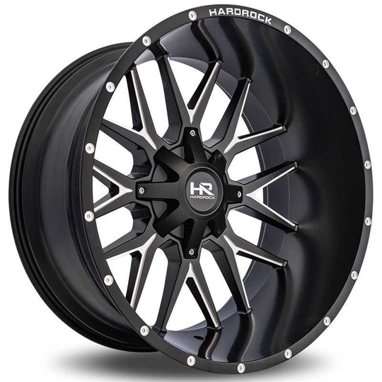 H700-209078000BM - Hardrock Affliction 20x9 8x180 ET 0MM Satin Black Milled - Hardrock Wheels Canada