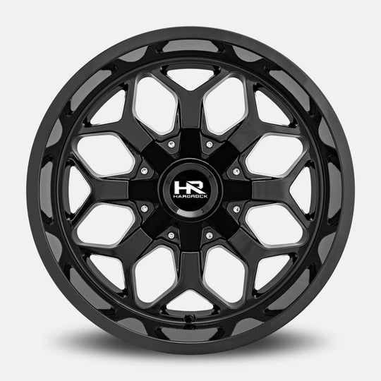 H712-221081125GB - Hardrock H712 22X10 8X165.1 -25mm Gloss Black - Hardrock Wheels Canada