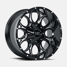 Charger l'image dans la galerie, H713-221097125GBM - Hardrock H713 22X10 5X139.7 / 5X150 -25mm Gloss Black Milled - Hardrock Wheels Canada