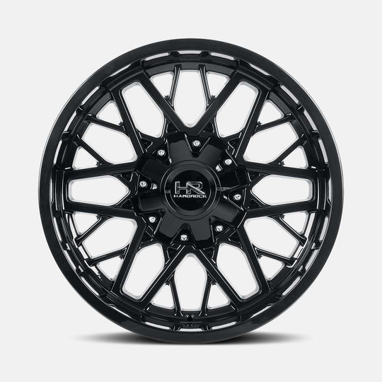 H714-201081119GB - Hardrock H714 Bomber 20X10 8X165.1 -19mm Gloss Black - Hardrock Wheels Canada