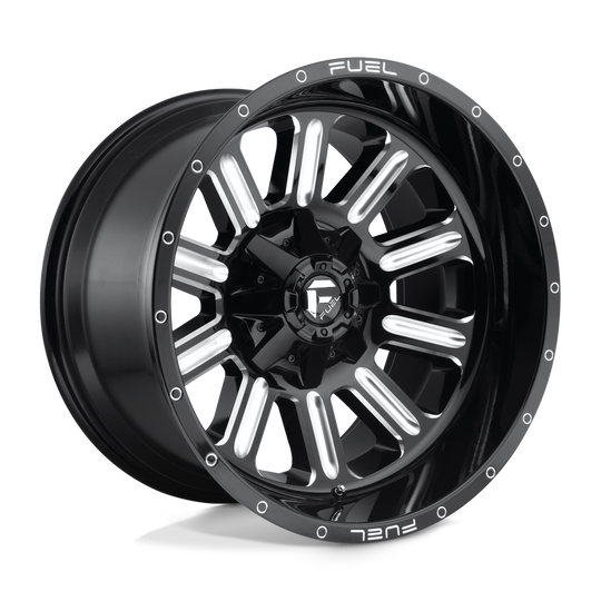 D62015800437 - Fuel Off-Road D620 Hardline 15X8 5X114.3 / 5X120.65 -18mm Gloss Black Milled - Fuel Off-Road Wheels Canada