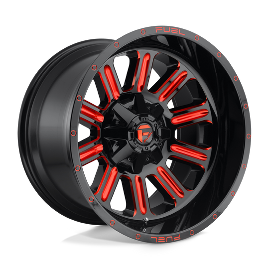 D62122201747 - Fuel Off-Road D621 Hardline 22X12 8X170 -44 mm Gloss Black Red Tinted Clear - Fuel Off-Road Wheels Canada