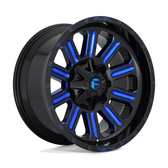 D64620008247 - Fuel Off-Road D646 Hardline 20X10 8X165.1 -18 mm Gloss Black Blue Tinted Clear - Fuel Off-Road Wheels Canada
