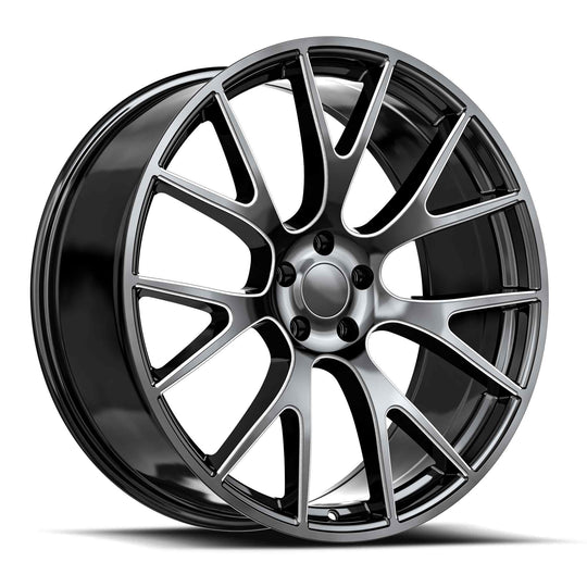 HC1-24105020GBM - O.E. Revolution HC-1 24X10 6X139.7 20mm Gloss Black & Milled - O.E. Revolution Wheels Canada