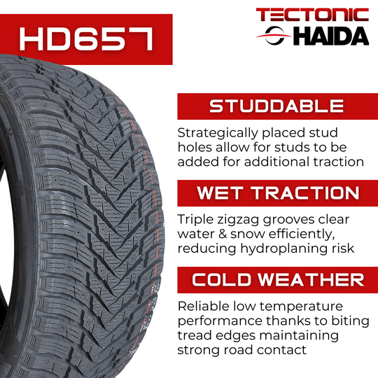 2157016HD657-2PK 215/70R16 Haida HD657 Studdable Winter 100T - 2 Pack Haida Tires Canada