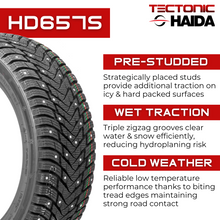 Load image into Gallery viewer, 2356516HD657S-4PK 235/65R16C 12PR Haida HD657S Studded Winter 121/119Q - 4 Pack Haida Tires Canada